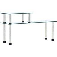 Berkfield Home Kitchen Shelf Transparent 45x16x26 cm Tempered Glass in Black | Size: 45 x 16 x 26 cm
