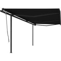 Manual Retractable Awning with Posts 6x3 m Anthracite