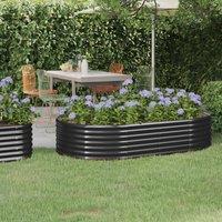 Berkfield Home Garden Raised Bed Powder-coated Steel 175x100x36 cm Anthracite in Black | Size: 175 x 100 x 36 cm
