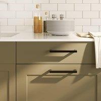 Berkfield Home Cabinet Handles 10 pcs Black 128 mm Stainless Steel