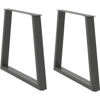 Berkfield Home Dining Table Legs V-Shape 2 pcs Anthracite 70x(72-73.3) cm Steel in Black