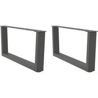 Berkfield Home Dining Table Legs V-Shape 2 pcs Anthracite 70x(30-31.3) cm Steel in Black
