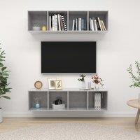 Berkfield Home Wall-mounted TV Cabinets 2 pcs Concrete Grey Engineered Wood
