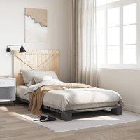 Berkfield Home Bed Frame without Mattress Grey 100x200 cm Solid Wood Pine