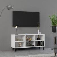 Berkfield Home TV Cabinet with Metal Legs White 103.5x30x50 cm