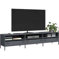 Berkfield Home TV Cabinet Anthracite 202x39x43.5 cm Cold-rolled Steel in Black