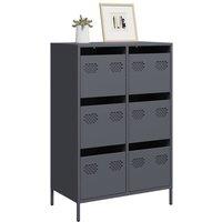 Berkfield Home Highboard Anthracite 68x39x101.5 cm Steel in Black