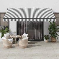 Berkfield Home Manual Retractable Awning Anthracite & White 400x300 cm in Black