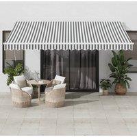 Retractable Awning Anthracite and White 4.5x3 m Fabric&Aluminium