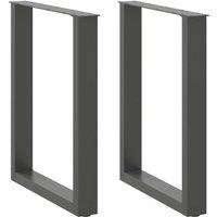 Coffee Table Legs U-Shaped 2 pcs Anthracite 70x(72-73) cm Steel