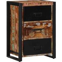 Berkfield Home Drawer Cabinet Multicolour 50x35x70 cm Solid Wood Reclaimed in Black | Size: 50 x 35 x 70 cm