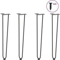 Berkfield Home Hairpin Table Legs 4 pcs Anthracite 72 cm Solid Steel in Black