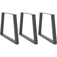 Berkfield Home Dining Table Legs V-Shape 3 pcs Anthracite 100x(72-73.3) cm Steel in Black