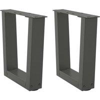 Berkfield Home Dining Table Legs V-Shape 2 pcs Anthracite 40x(30-31.3) cm Steel in Black