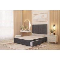 Somnior Austin Divan Bed with 2 Storage Drawers & Headboard Velvet in Charcoal | Size: Small Single