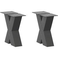 Berkfield Home Coffee Table Legs X-Shaped 2 pcs Anthracite 40x(30-31) cm Steel in Black