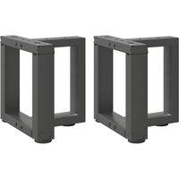 Berkfield Home Coffee Table Legs T-Shaped 2 pcs Anthracite 30x25x(30-31) cm Steel in Black