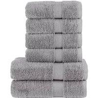 Berkfield Home 6 Piece Premium Towel Set SOLUND Grey 600 gsm