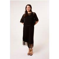 Blue Vanilla Women's Black Short Sleeve Slip On Round Neck Maxi Dress | Size: S/M