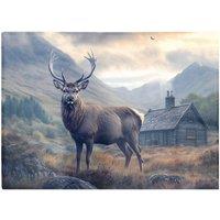 Warren Reed - Designer Highland Stag By The Cottage Chopping Board