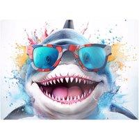 Warren Reed - Designer Splashart Shark In Glasses Chopping Board