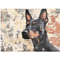 Warren Reed - Designer Banksy Inspired Thoughtful Doberman Chopping Board in Brown