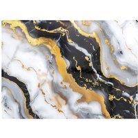 Warren Reed - Designer White Backed With Gold Marble Effect Chopping Board in Black