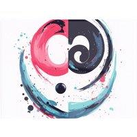Warren Reed - Designer Yin Yang Harmony In Modern Art Chopping Board