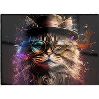 Warren Reed - Designer Siberian Cat With Glasses Splashart Chopping Board