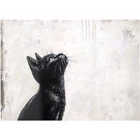 Warren Reed - Designer Thoughtful Banksy Inspired Cat Chopping Board in Black