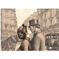 Warren Reed - Designer Sharing A Kiss Chopping Board in Black