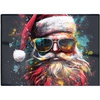 Warren Reed - Designer Splashart Santa Claus In Glasses Chopping Board