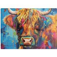 Warren Reed - Designer Splashart Highland Cow Chopping Board