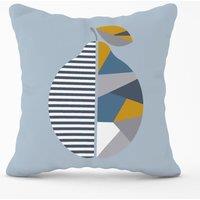 Warren Reed - Designer Geometric Lemon Cushions in Blue | Size: 60 cm x 60 cm
