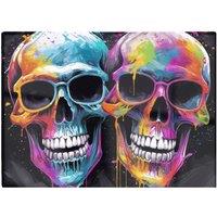 Warren Reed - Designer Splashart Happy Skeletons In Glasses Chopping Board