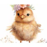 Warren Reed - Designer Watercolour, Cute Easter Chick Chopping Board