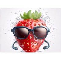 Warren Reed - Designer Strawberry In Glasses Chopping Board