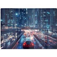Warren Reed - Designer Red Streak Through Nighttime Dubai Chopping Board