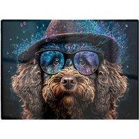 Warren Reed - Designer Labradoodle Dog With Glasses Splashart Chopping Board