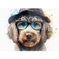 Warren Reed - Designer Labradoodle Dog Face Splashart Chopping Board