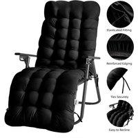 Groundlevel Extra Thick Soft Fill Full Length Chair Cushions in Black