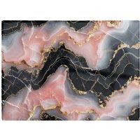 Warren Reed - Designer Baby Pink & Black Marble Effect Chopping Board in Blue