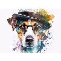 Warren Reed - Designer Jack Russell Dog Splashart Chopping Board
