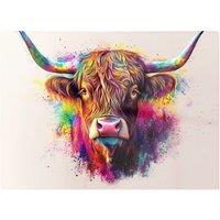 Warren Reed - Designer Super Splashart Highland Cow Chopping Board