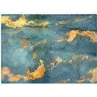 Warren Reed - Designer Gold & Azure Marble Effect Chopping Board in Blue