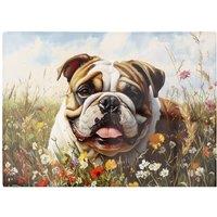 Warren Reed - Designer Bulldog In The Summer Meadow Chopping Board