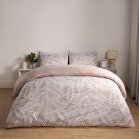 OHS Tropical Leaf Duvet Cover Reversible Bedding Set in Natural | Size: King
