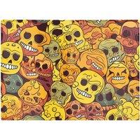 Warren Reed - Designer Autumnal Skulls Pattern Chopping Board in Orange