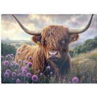 Warren Reed - Designer Scottish Thistle & Highland Cow Chopping Board in Brown