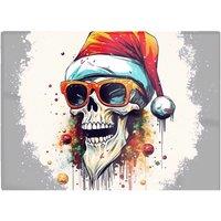 Warren Reed - Designer Santa Skull In Glasses Splashart Chopping Board